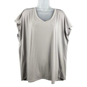 Torrid Sleeveless V Neck Top Tunic Womens Sz 2 Gray Flowy Staple Capsule Stretch